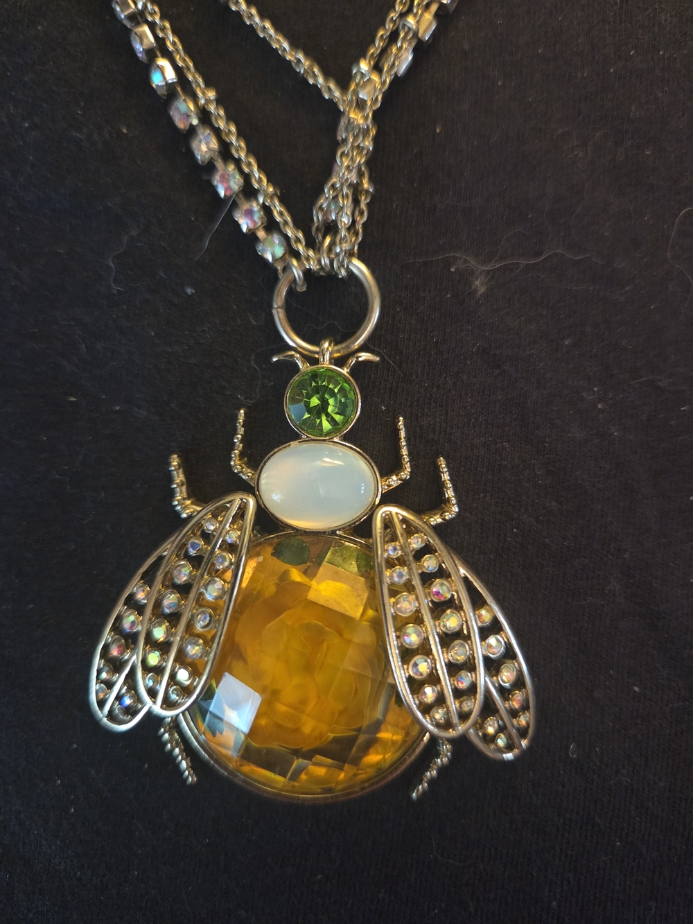 Retired Betsey Johnson Luminous Large Bug Necklace